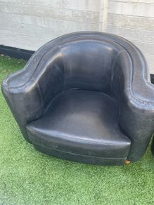 Leather tub chairs (2)