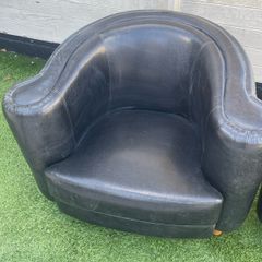 Leather tub chairs (2)