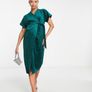 Closet London Maternity kimono sleeve velvet midi dress Image 4