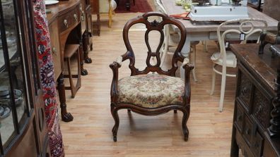 Antique 19th Century French Walnut Armchair