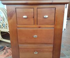 Soild mahogany locker / side table