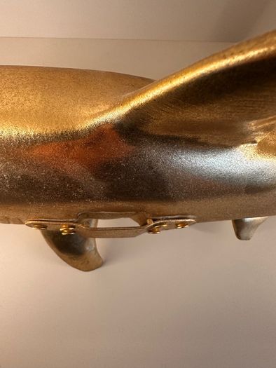 Large Gold Shark Statue | Stylish Home Decor Wall or Shelf Ornament
