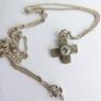 Vintage Tru-Sapphire Sterling Silver Cross Pendant and chain L-20"  5,35g Image 9
