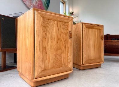 Vintage Ercol blonde bedside cabinets/side cabinets mid century retro