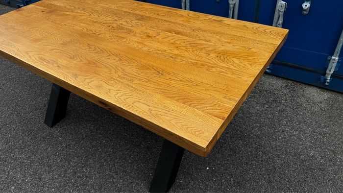 Solid Oak Dining Table 180cm, Ex Display Like New