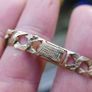 Vintage 9c 375 Yellow Gold Solid Diamond Cut Horse Shoe with Horses Head Link Bracelet 6" 9,2 grams Image 5