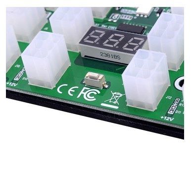 Breakout Board 17 / 12 Port 6Pin Connector LED Display 12V Power Module for HP 1200W 750W PSU for GPU Graphics Card