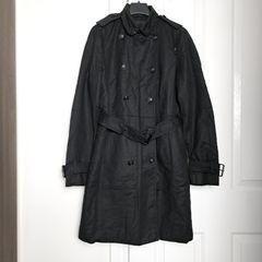 Zara Black Long Trench Coat Size M