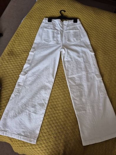 M&S white wide jeans