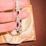 Vintage Sterling Silver Marquise Garnet Marcasite link Image 10