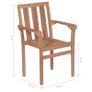 Stackable Garden Chairs 4 pcs Solid Teak Wood Image 5