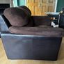 armchair dark brown mixed fabric Image 3