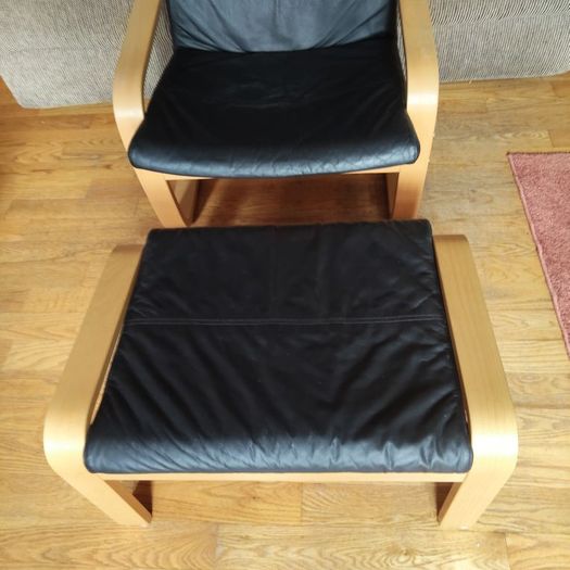 Scandinavian Armchair, and Footstool.
