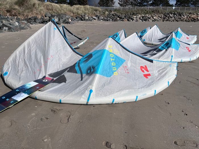 Complete Kitesurfing Quiver, 8,10,12M Duotone Evo's