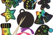 48 pieces Christmas Scratch Art Cards, Hanging Decorations Christmas Crafts doodle game For Kids (FREE POSTAGE)