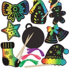 48 pieces Christmas Scratch Art Cards, Hanging Decorations Christmas Crafts doodle game For Kids (FREE POSTAGE)