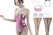 12 Pieces  Bunny Girl Outfit  Bunny Body with Bunny Ears and Fishnet Socks