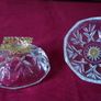 Killarney Crystal Cut Crystal Glass With Number 25 Lidded Jewelry Dish / Bowl With 22 Carat Gold Cover Handle and Footed Base Finishing Made In Ireland Image 6