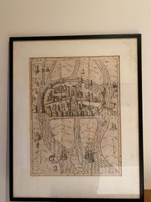 Framed print of old map of Cork