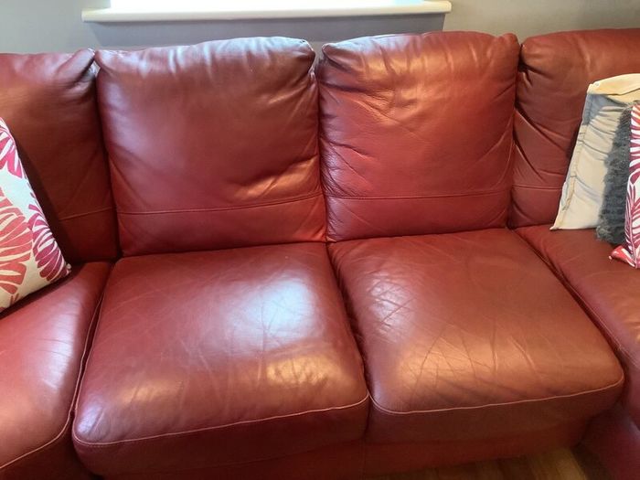Leather corner couch