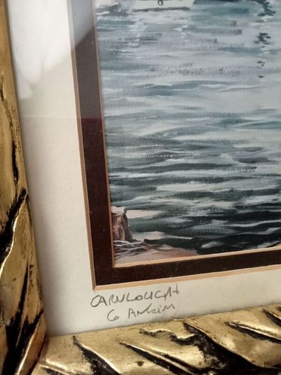 Signed Irish Fine Art print  by R. W. Young "Carnlough at Co.Antrim"