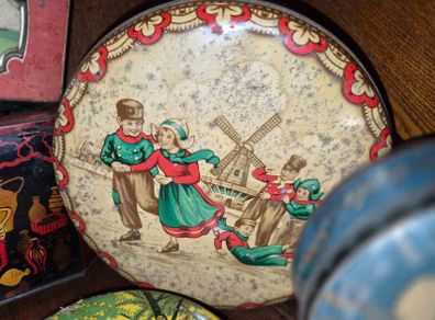 selection of vintage tins
