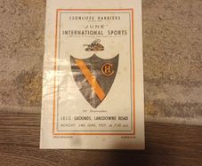 Rare Athletics programme - Clonliffe Harriers International Sports Lansdowne Rd 1957