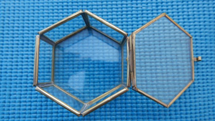 Vintage Brass Glass Box