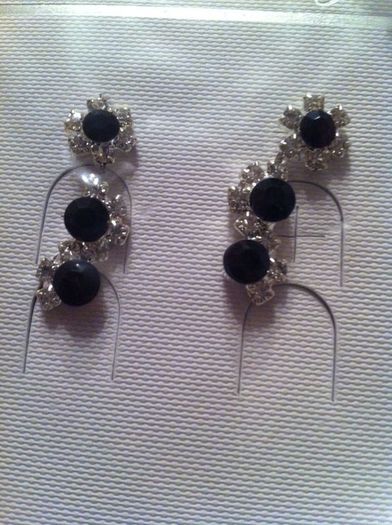 Two sets of bling bling necklaces & matching drop earrings