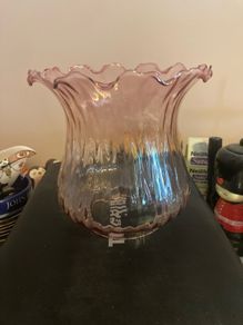 Victorian oil lamp glass shade free postage
