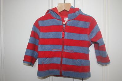 Red and Blue Striped Microfleece with Hood Age 3 - 6 Months