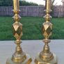 19th-century English brass candlesticks of the "King of Diamonds" type Image 2