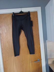 90 Degree By Reflex High Waisted Interlink Faux Leather  Leggins.   S. L. 14-16.  B.N.W.T.