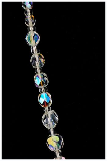 Vintage Aurora Borealis Crystal Bead Necklace Art Deco Bridal Jewellery
