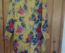Mustard floral mini dress (free postage)