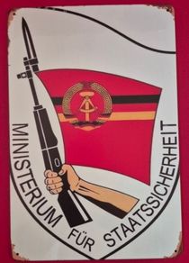 STASI (state security),  DDR  , vintage style metal sign .