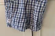 Navy &amp; white plaid shorts 18-24 months