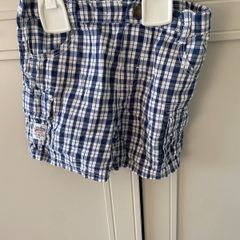 Navy & white plaid shorts 18-24 months