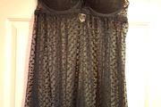 Black mesh babydoll chemise