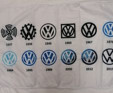 History of VW Volkswagen Logo flag 3ft x 2ft.