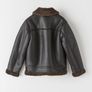 ZARA LEATHER Aviator Jacket with contrast collar Image 4