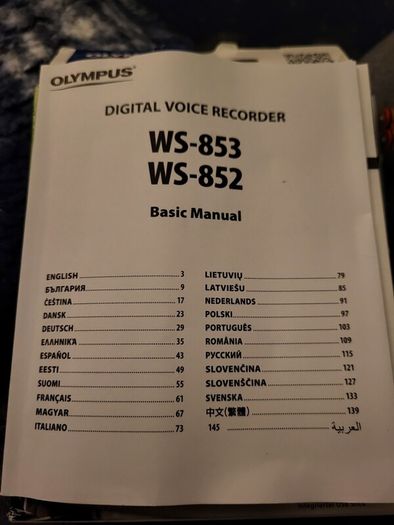 Olympus digital voice recorder WS-852