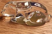 Lead Crystal 24% Rabbit Bunny Princess House Germany Crouching Animal Figurine Clear Glass Paperweight Shelf Spring Easter Decor Vintage