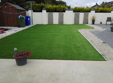 Artificial grass lawns and Decking