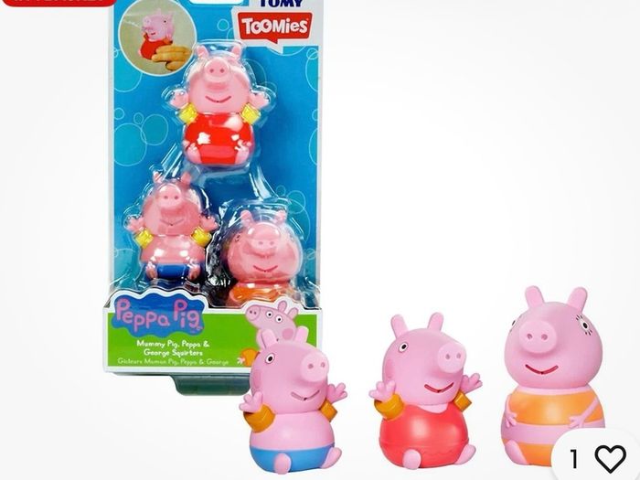 TOMY Toomies Peppa Pig, Mummy & George Bath Squirters, Baby Kids Water Play Toys