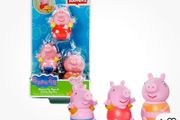 TOMY Toomies Peppa Pig, Mummy &amp; George Bath Squirters, Baby Kids Water Play Toys