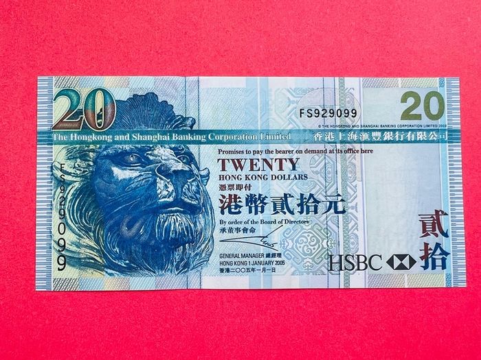 Hong Kong  20  Dollars  2005   Pick  207d  (UNCIRCULATED )