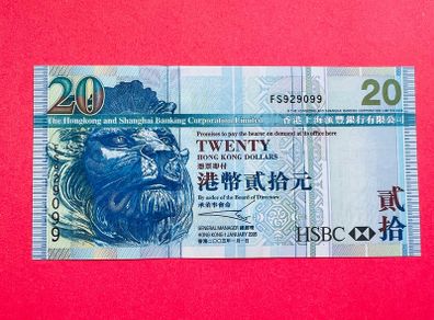 Hong Kong  20  Dollars  2005   Pick  207d  (UNCIRCULATED )
