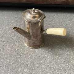 Early 20th Century Chocolate Pot - Silver-Plated Miniature with Bone Handle