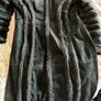 Vintage black embellished long leather coat / black suede long jacket / 90s suede coat / black suede leather coat Image 7